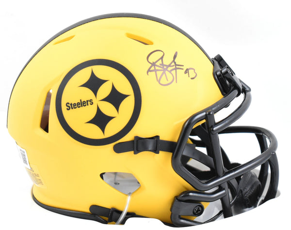 Troy Polamalu Autographed Steelers Rave Speed Mini Helmet - Beckett W Hologram