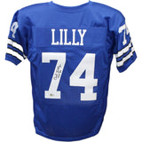 Bob Lilly Autographed/Signed Pro Style Blue Jersey Beckett 43422