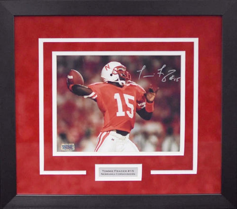 TOMMIE FRAZIER SIGNED NEBRASKA CORNHUSKERS 8x10 FRAMED PHOTO COA