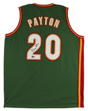 Gary Payton Authentic Signed Green Pro Style Jersey w/ White #s BAS