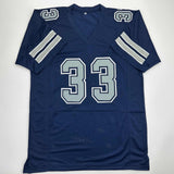 Autographed/Signed Tony Dorsett Dallas Dark Blue Football Jersey JSA COA Auto