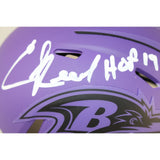 Ed Reed Autographed/Signed Baltimore Ravens Rave Mini Helmet HOF Beckett 53658