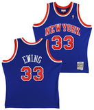 Knicks Patrick Ewing Authentic Signed Blue 1991-92 M&N Jersey BAS