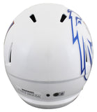 Boise State Ashton Jeanty Signed White Full Size Speed Rep Helmet BAS Witness 2