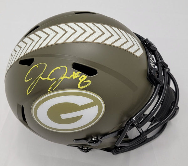 Josh Jacobs Signed Green Bay Packers Salute To Service Replica Helmet Beckett
