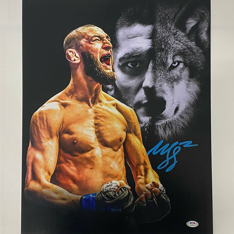 Autographed/Signed Khamzat Borz Chimaev UFC MMA 16x20 Photo PSA/DNA COA