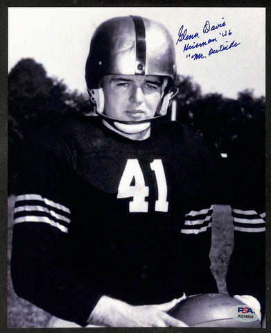 Glenn Davis Signed/Autographed 8x10 Photo ARMY Heisman Mr Outside PSA/DNA 210769