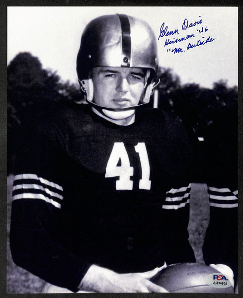Glenn Davis Signed/Autographed 8x10 Photo ARMY Heisman Mr Outside PSA/DNA 210769
