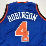 Autographed/Signed Nate Robinson New York Blue Basketball Jersey Beckett BAS COA