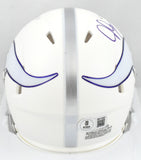 Justin Jefferson Autographed Vikings Alt 24 Speed Mini Helmet - Beckett W Holo