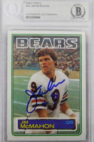 JIM McMAHON Autographed Chicago Bears 1983 Topps Rookie RC Card #33 - BECKETT