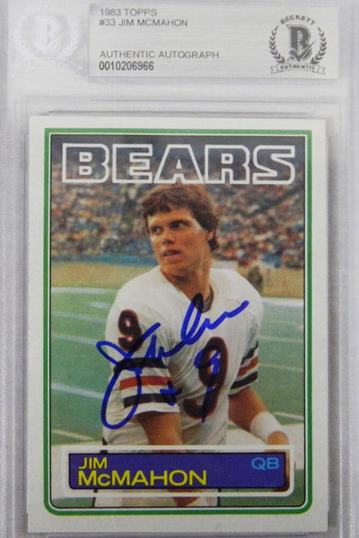 JIM McMAHON Autographed Chicago Bears 1983 Topps Rookie RC Card #33 - BECKETT