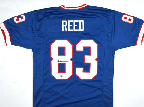 Andre Reed Autographed Blue Pro Style Jersey - Beckett W Hologram *Black