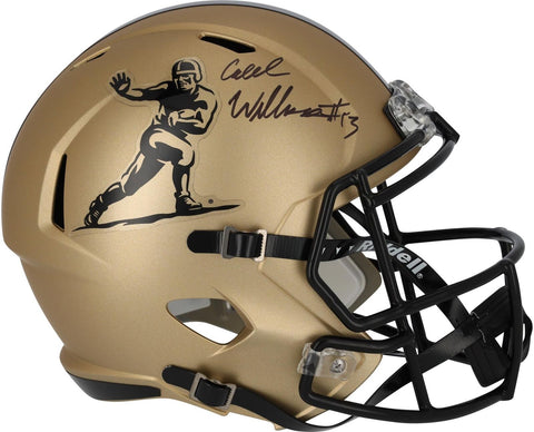 Caleb Williams USC Trojans Autographed 2023 Gold Riddell Heisman Replica Helmet