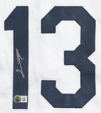 Junior Caminero Signed Tampa Bay Rays Jersey (Beckett) 2025 Rookie 3rd Baseman