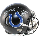 Eric Dickerson Marshall Faulk Signed Indianapolis Colts Pro Helmet HOF BAS 49274