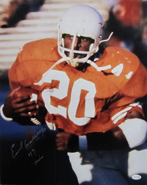 Earl Campbell HOF Signed & Insc "77 Heisman" 16x20 Photo Texas JSA 213448