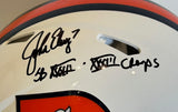 John Elway Autographed/Inscribed SB XXXII & XXXIII Champs Pro Snowcapped BAS COA