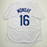 Autographed/Signed Rick Monday Los Angeles LA White Jersey Beckett COA