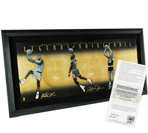 Magic Johnson, Michael Jordan, Larry Bird Signed Legend of Basketball UDA Print