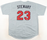 Shannon Stewart Signed Minnesota Twins Pinstriped Jersey /PSA COA 14 Year Career