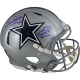 Emmitt Smith Tony Dorsett Signed Dallas Cowboys Pro Helmet Insc. Beckett 49583