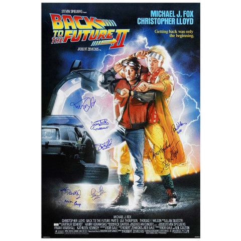 Michael J. Fox, Christopher Lloyd Cast Autographed Back to the Future II Poster