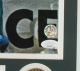 Larry Bird Signed Framed 16x20 Boston Celtics Jump Shot Photo JSA