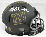 Michael Strahan Autographed Giants Salute 2025 Speed Mini Helmet -Beckett W Holo