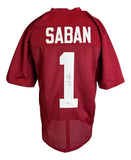 Nick Saban Alabama Signed Crimson Football Jersey PSA/DNA