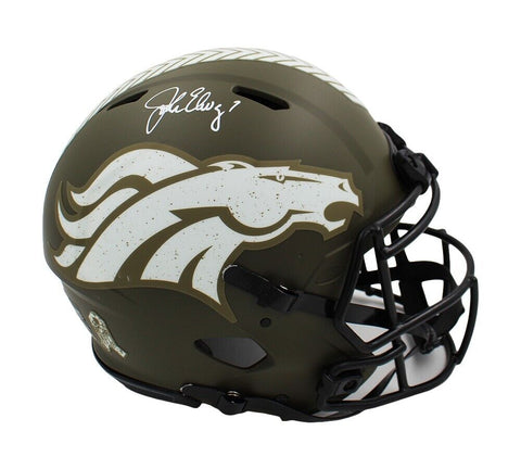 John Elway Signed Denver Broncos Speed Authentic Salute To Service NFL Helmet