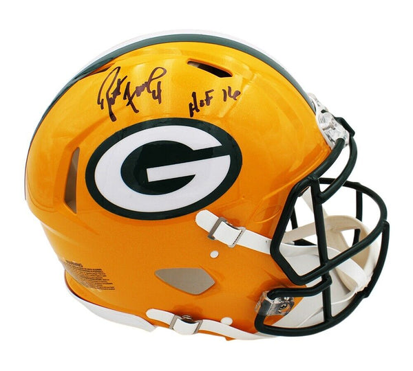 Brett Favre Signed Green Bay Packers Speed Authentic NFL Helmet + "HOF 16" Inscr