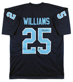 UNC Javonte Williams Signed Navy Blue Pro Style Jersey w/ Blue #s BAS Witnessed