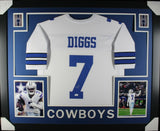 TREVON DIGGS (Cowboys white SKYLINE) Signed Autographed Framed Jersey JSA