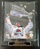 Adam Foote Autographed 8x10 Photo -- Colorado Avalanche with Plaque | JSA COA