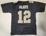 CHRIS OLAVE AUTOGRAPHED SIGNED PRO STYLE CUSTOM XL JERSEY BECKETT QR COA