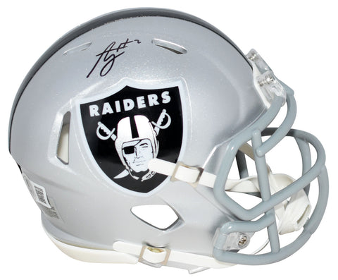 ASHTON JEANTY AUTOGRAPHED LAS VEGAS RAIDERS SPEED MINI HELMET BECKETT
