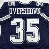 Autographed/Signed DeMarvion Overshown Dallas Blue Football Jersey JSA COA