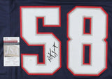 Anfernee Jennings Signed New England Patriots Blue Jersey (JSA COA) Linebacker