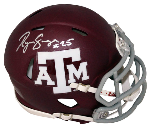 RYAN SWOPE AUTOGRAPHED TEXAS A&M AGGIES SPEED MINI HELMET COA