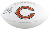 Bears Cole Kmet Authentic Signed White Panel Logo Football BAS Witnessed