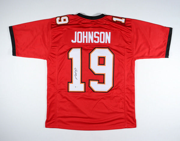 Keyshawn Johnson Signed Tampa Bay Buccaneers Jersey (Beckett Holo) 3xPro Bowl WR