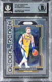 Pacers Domantas Sabonis Signed 2021 Panini Prizm Global Reach #10 Card BAS Slab