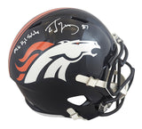 Broncos Ed McCaffrey "MHS" Signed Full Size Speed Rep Helmet W/ Case BAS Witness