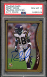 1998 Topps Chrome #35 Randy Moss RC Rookie Vikings On Card PSA Auto GEM MINT 10