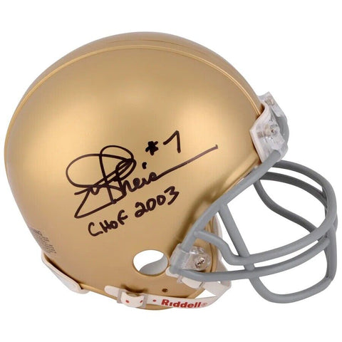 JOE THEISMANN Autographed "CHOF 2003" Notre Dame Mini Helmet FANATICS