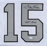 Tom Flores Signed Raiders Jersey Insc "HOF 2021"(JSA COA) Oakland QB (1960-1966)