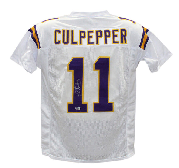 Daunte Culpepper Autographed/Signed Pro Style White XL Jersey Beckett 39312