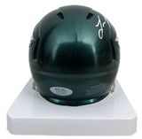 Lane Johnson Signed/Autographed Green Speed Mini Helmet Eagles PSA/DNA 193556