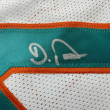 Autographed/Signed De'Von DeVon Achane Miami White Jersey Beckett BAS COA